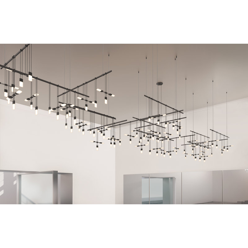 Suspenders® 35 - Light LED Chandelier, Satin Black