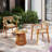 3-piece Outdoor Solid Wood Table And Dining Chairs-1343636084