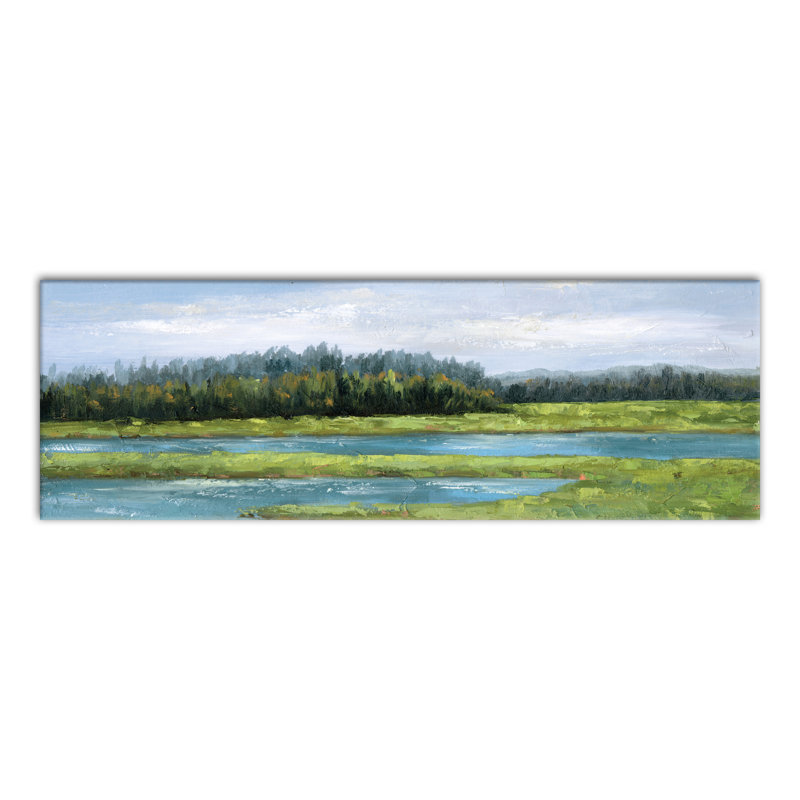 Les zones humides - Peinture, Toile tendue, H 12 po x l 36 po x P 1,25 po