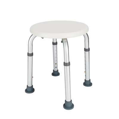 White Medical Shower Bench,Aluminum Alloy Adjustable Height Bath Safety Shower Chair with Non-Slip Feet for Seniors,Elderly,Disabled & Post-Surgery Bathing in Shower Stall & Tub