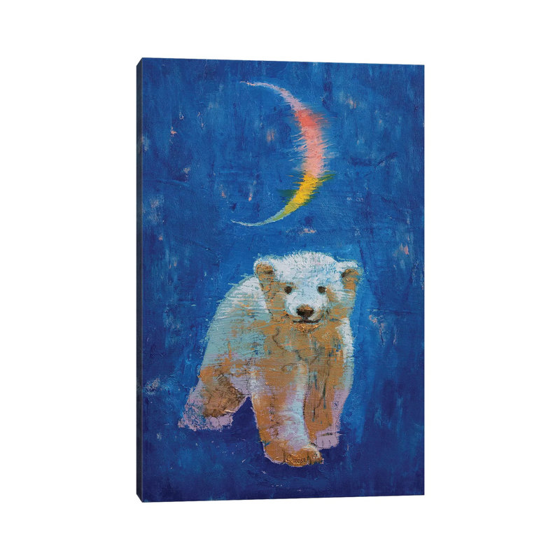 Polar Bear Cub by Michael Creese - Wrapped Canvas Painting, 20.32 cm H x 30.48 cm W