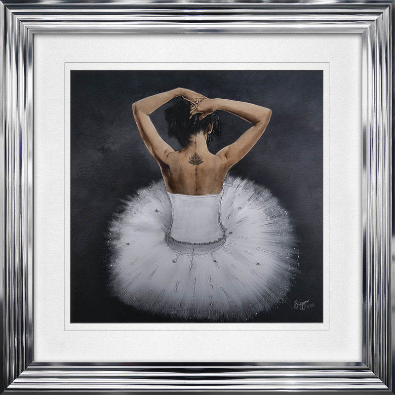 Single Picture Frame Print, 90cm H x 90cm W, Chrome Framed, White