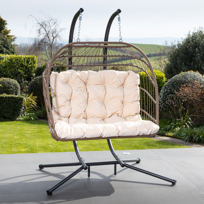 Haversham Swinging Double Garden Seat, Cream