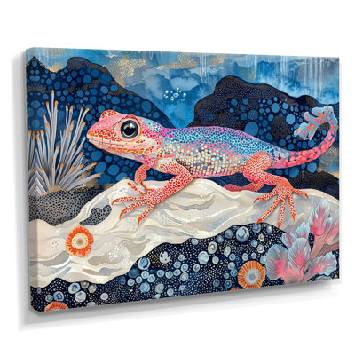 Lézard coloré dans le lac Harmony I - lézard, art mural