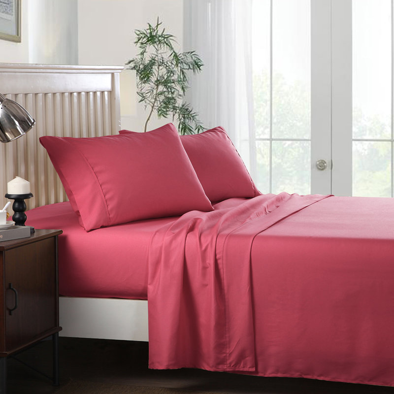 Microfiber Sheet Set, Full, Burgundy