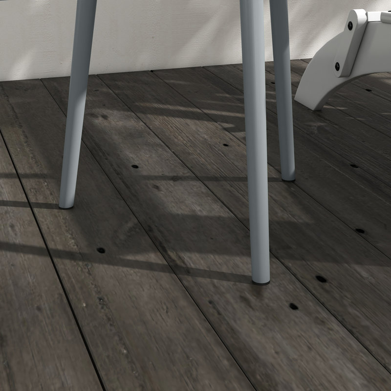 Outsunny Round Garden Coffee Table Rounded Steel Edge Ø40 x 50H cm Grey