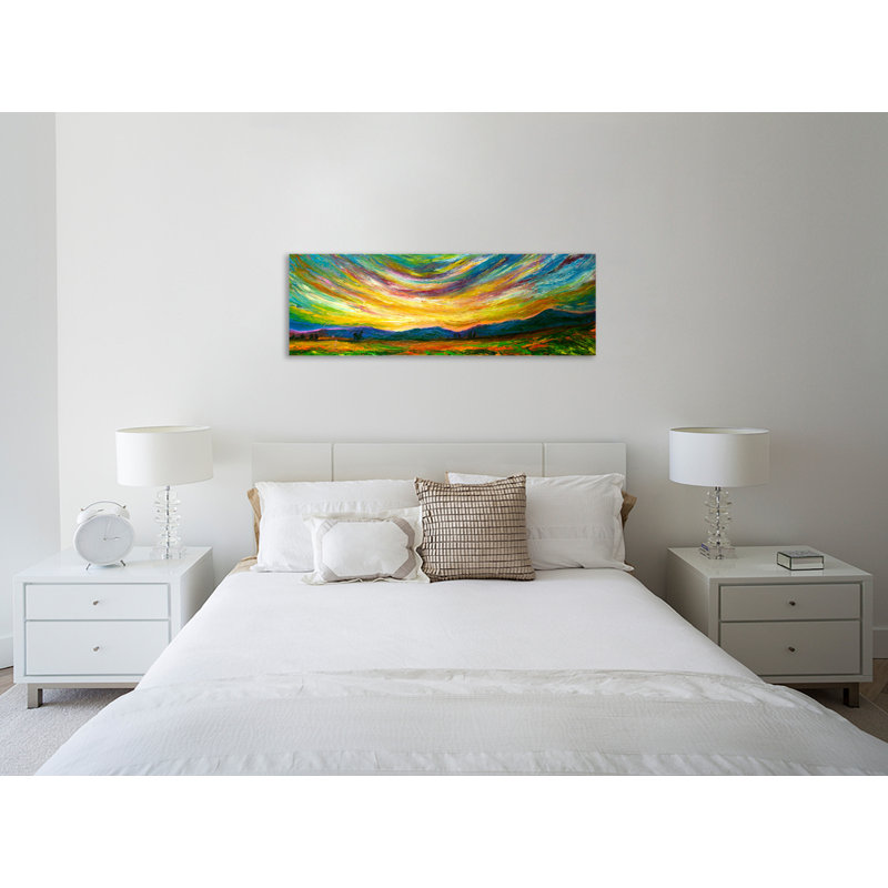 "Long View", toile tendue par Chiara Magni, H 15 po x l 45 po x P 1,5 po