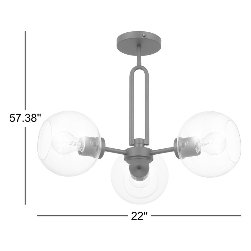 Codyn 3 - Light Semi Flush Mount, Midnight Black
