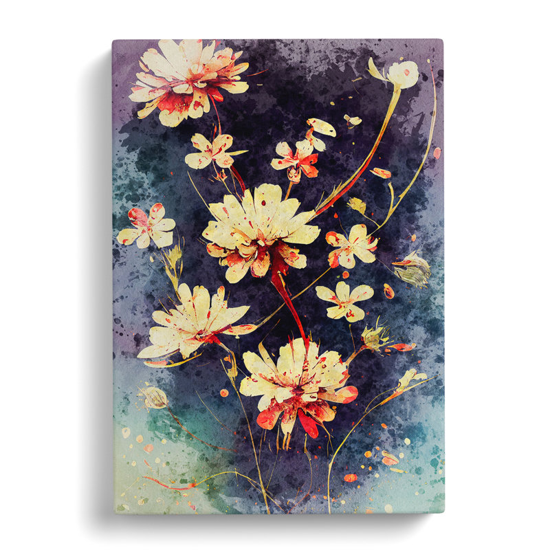 Flower Painting No.4 - Wrapped Canvas, 50cm H x 35cm W x 3cm D
