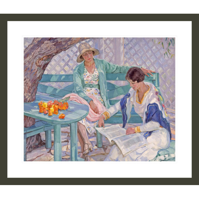«The Summer House» par Hilda Rix Nicholas - reproduction d'art numérique encadrée, H 23,5 po x l 27,33 po