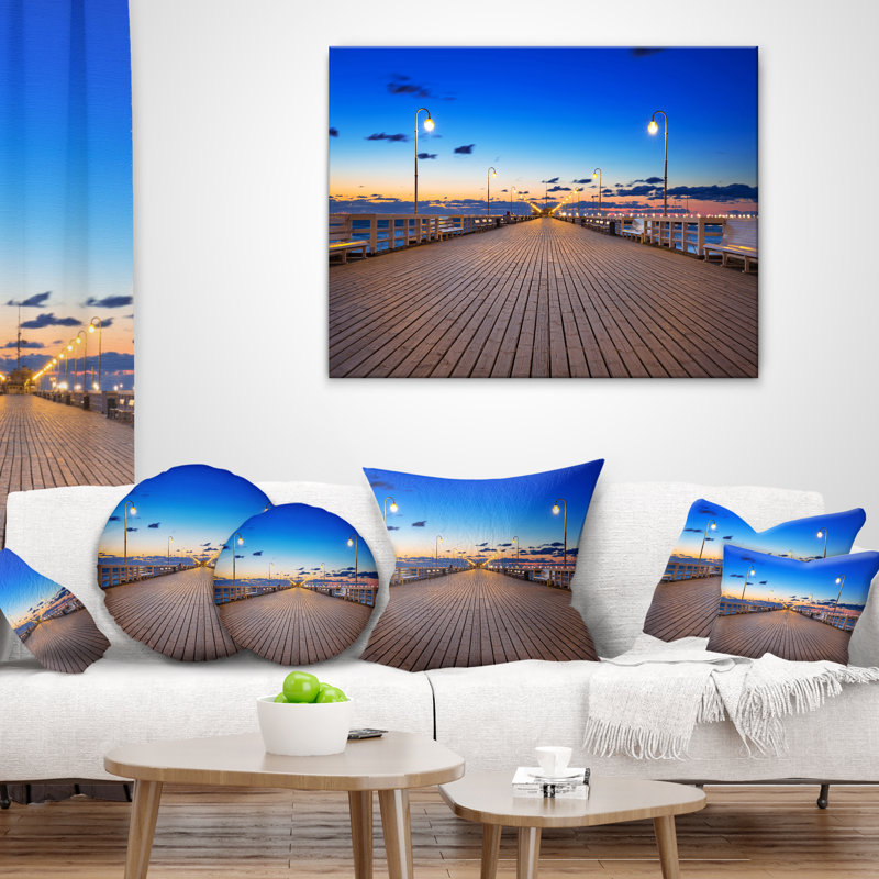 Housse de coussin rectangulaire avec insert Molo in Sopot at Baltic Sea Bridge