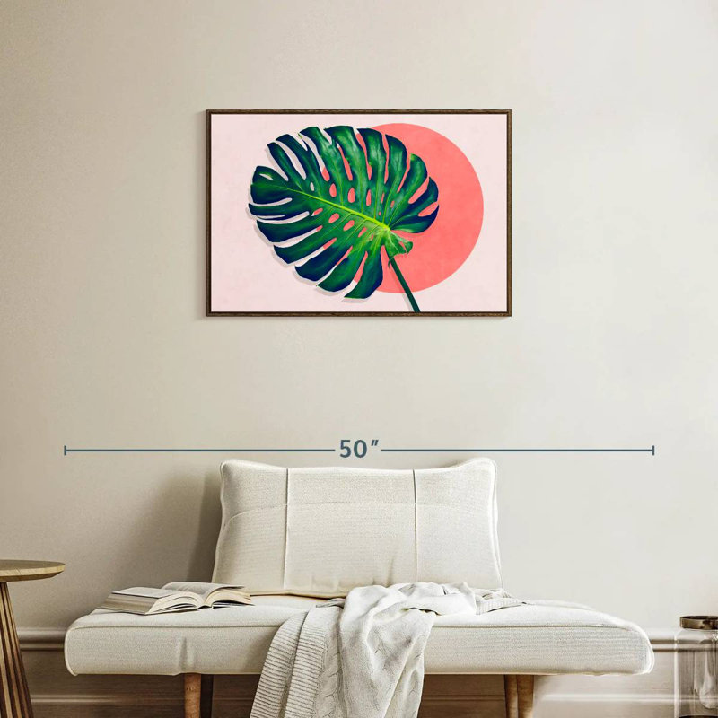 Monstera Paradise, Cadre flottant noyer, 31 po x 21 po