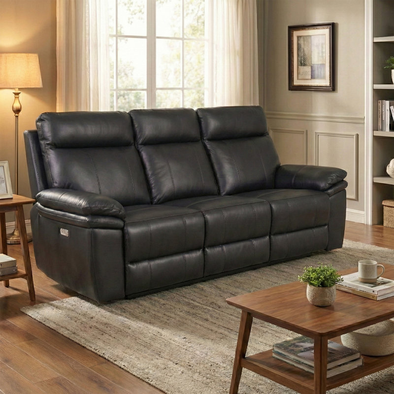 Cooney 3 Seater Electric Reclining Sofa, Black