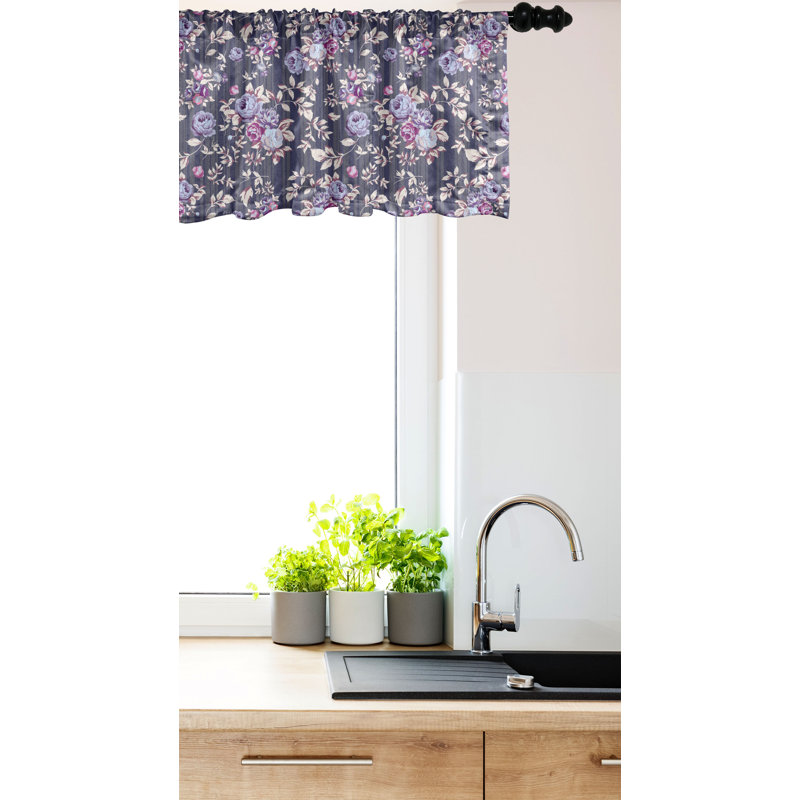 Floral Pattern Light Filtering Satin Valance 42" x 12"