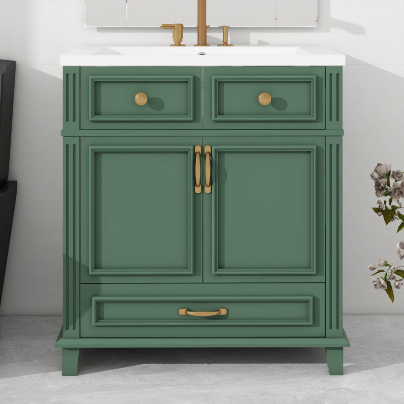Ensemble de meuble-lavabo 30 po avec 2 portes et 1 tiroir, Vert