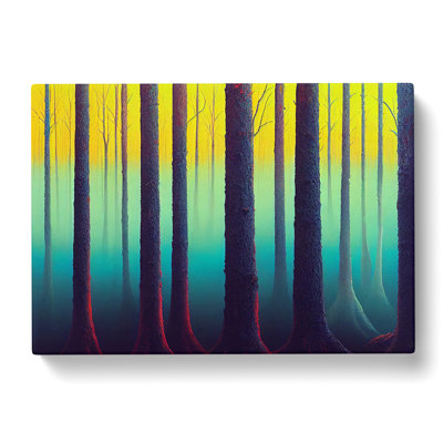 Neon Summer Forest - Wrapped Canvas