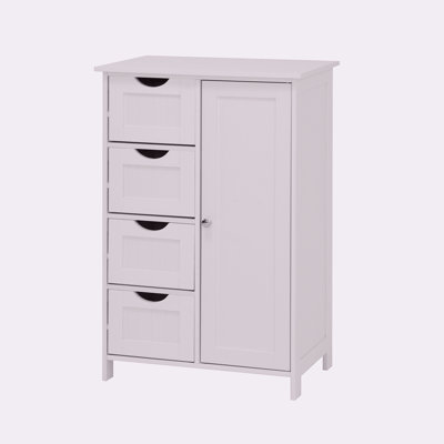 Armoire de rangement pour salle de bain, armoire de plancher avec tablette réglable et tiroirs