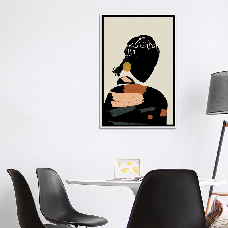 Poils noirs - Impression sur toile, Pas de tapis, H 26 po x l 40 po x 1,5 po, Toile blanche encadrée