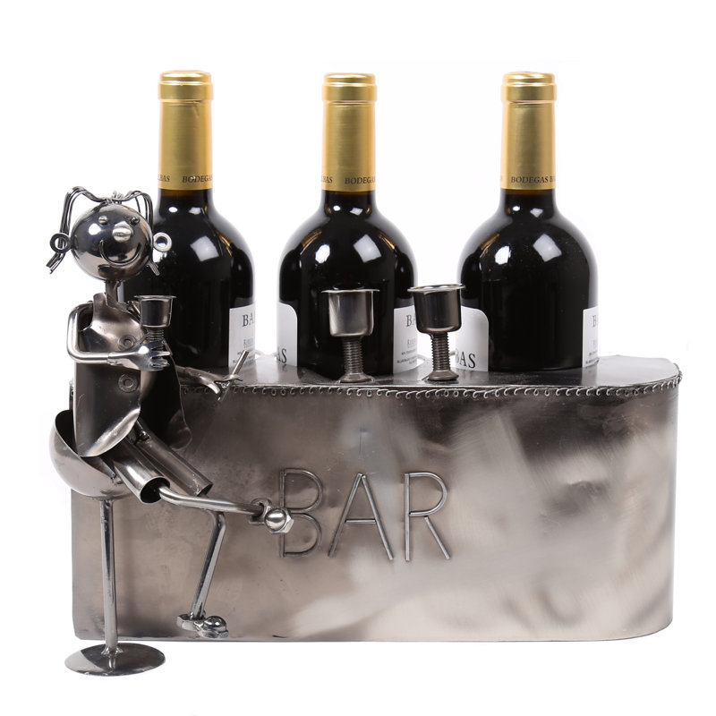 Gallo Tabletop Wine Bottle Rack in Silver