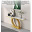 Contemporary Circular Frame Accent Console Table Rectangular Stone Top Decorative Sofa Table for Home Entrance-133228086