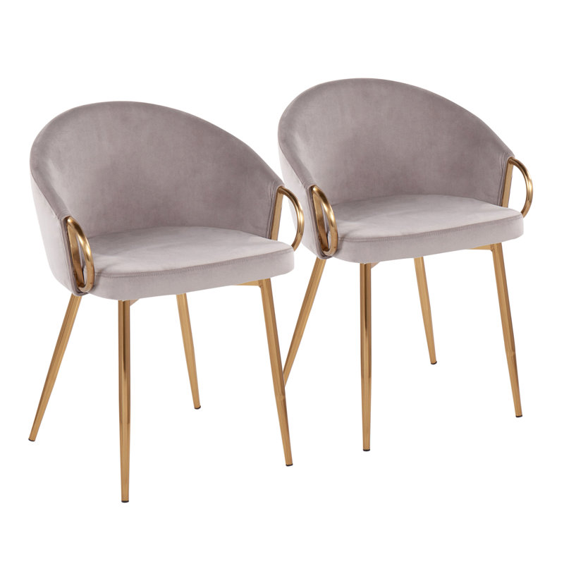 Fauteuils en velours 19,25 po Josie, Argent
