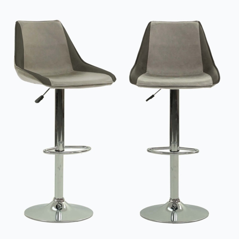 Upholstered Faux Leather Adjustable Height Counter Stool