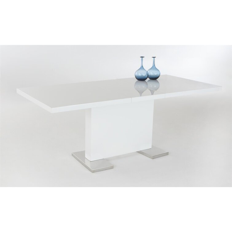 Border Extendable Metal Base Dining Table