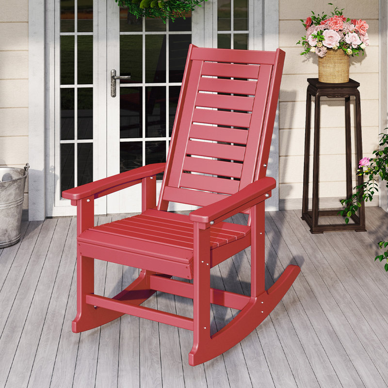 Chaise berçante d'extérieur Plumville, Rouge