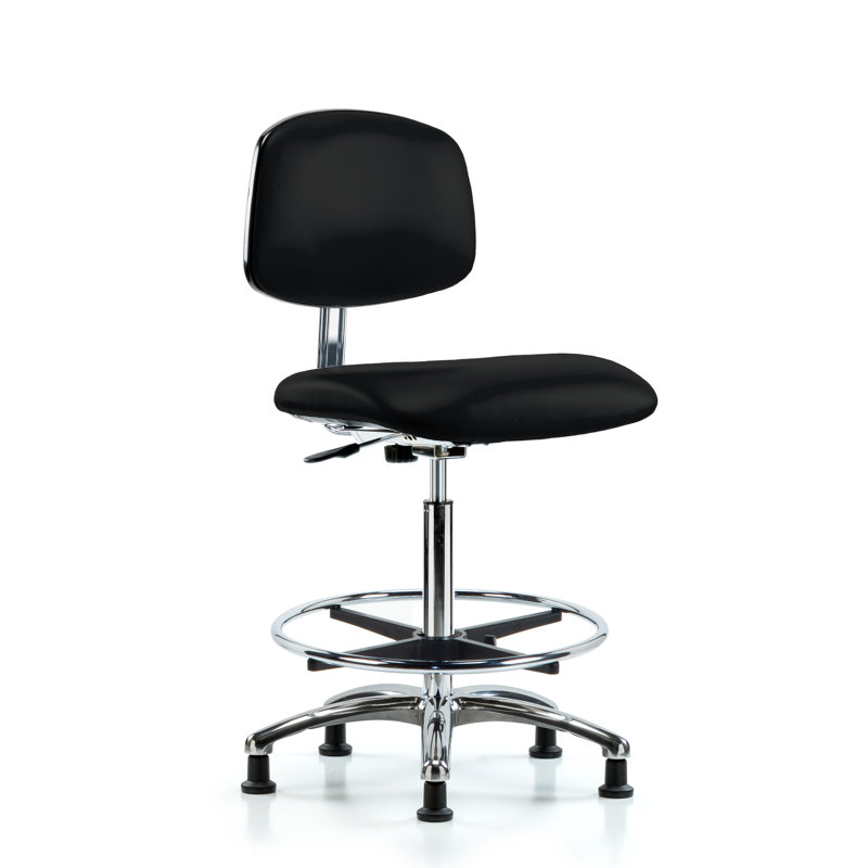 Chaise de travail Lizeth, Vinyle noir antistatique, Patins antistatiques