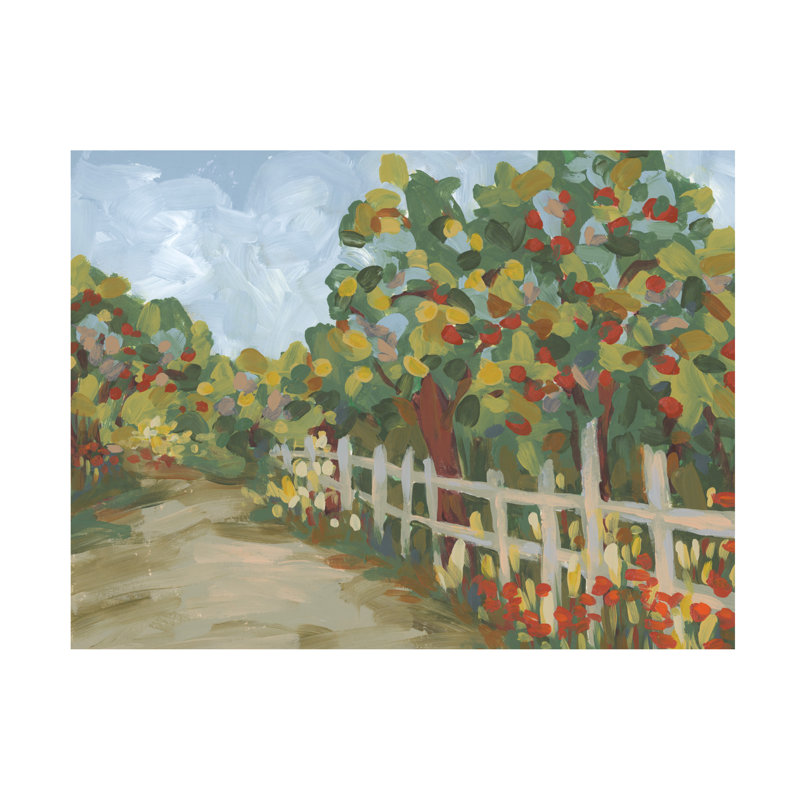 Art mural sur toile tendue - "Orchard Walk II" de June Erica Vess pour décoration de salon, de chambre à coucher ou de bureau - 24 x 32