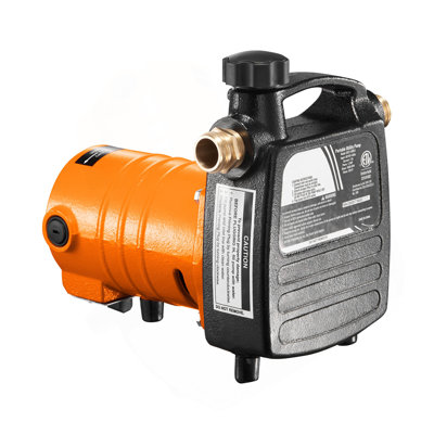 Cast Iron Water Transfer Pump, 115V AC 1600 GPH 1/2HP, Portable Electric Utility Pump With Carbon Brush, Filter, Brass Connectors, For Garden, Rain Barrel, Pool, Pond, Hot Tub, Aquarium Draining