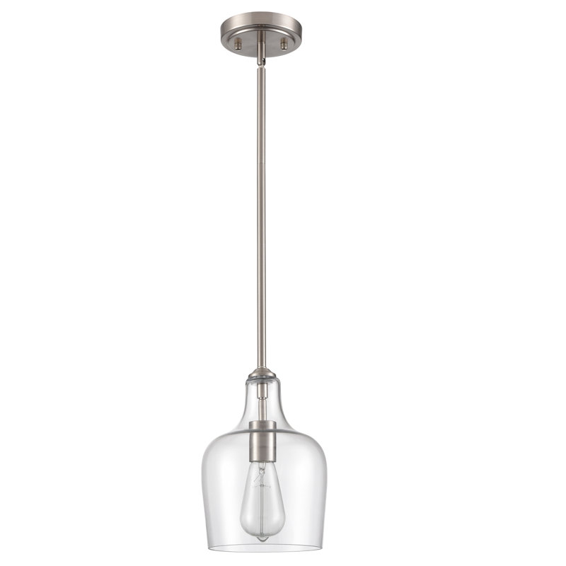 Luminaire suspendu en pot 1 lumière Whigham, Nickel brossé