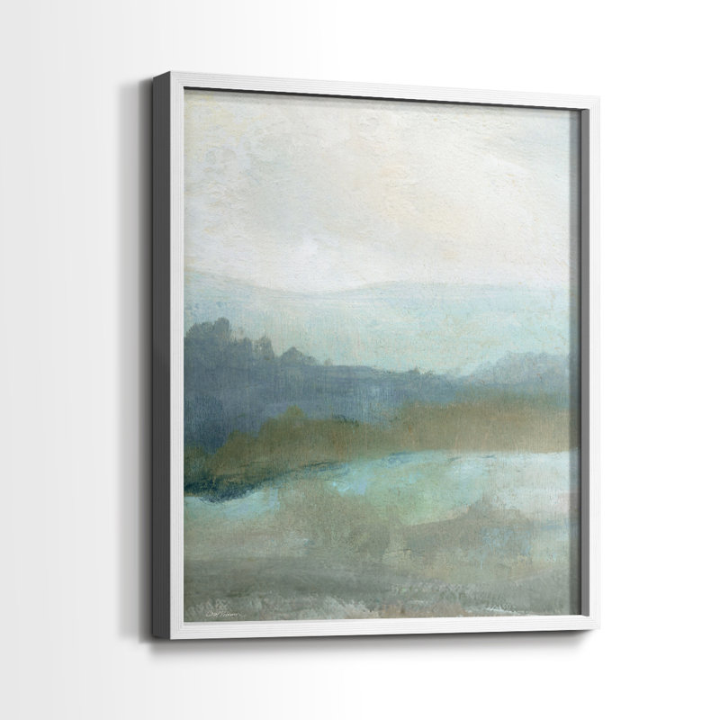 Azure Valley I, reproduction encadrée - bois massif, H 30 po x l 24 po, Blanc