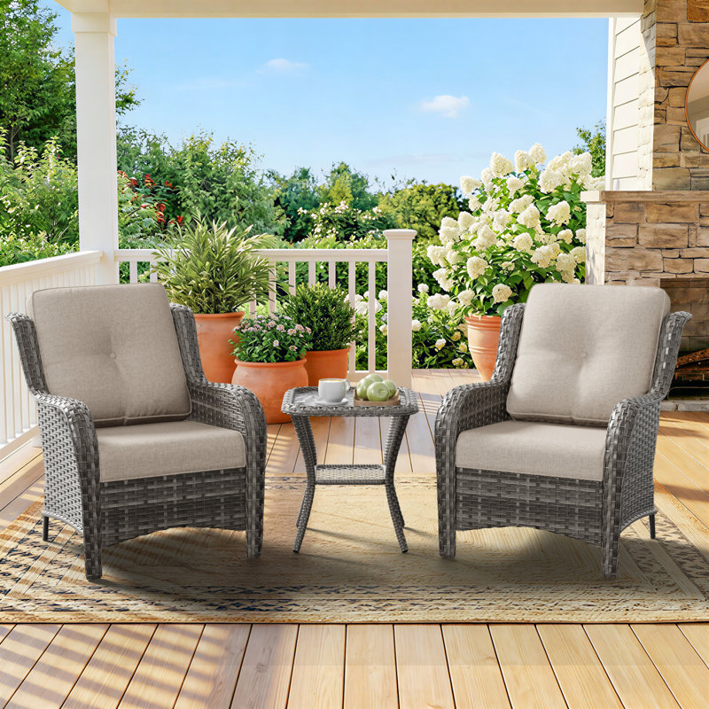 2-Piece Outdoor Deep Seat Cushion Set (4" Thick) - Fade-Resistant Olefin Fabric, 6 Colors to Choose From, 2, Beige