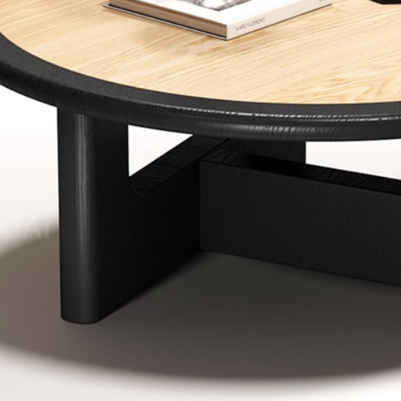 Table basse en bois massif au design créatif, H 13,77 po x L 31,49 po x l 31,49 po, Burlywood