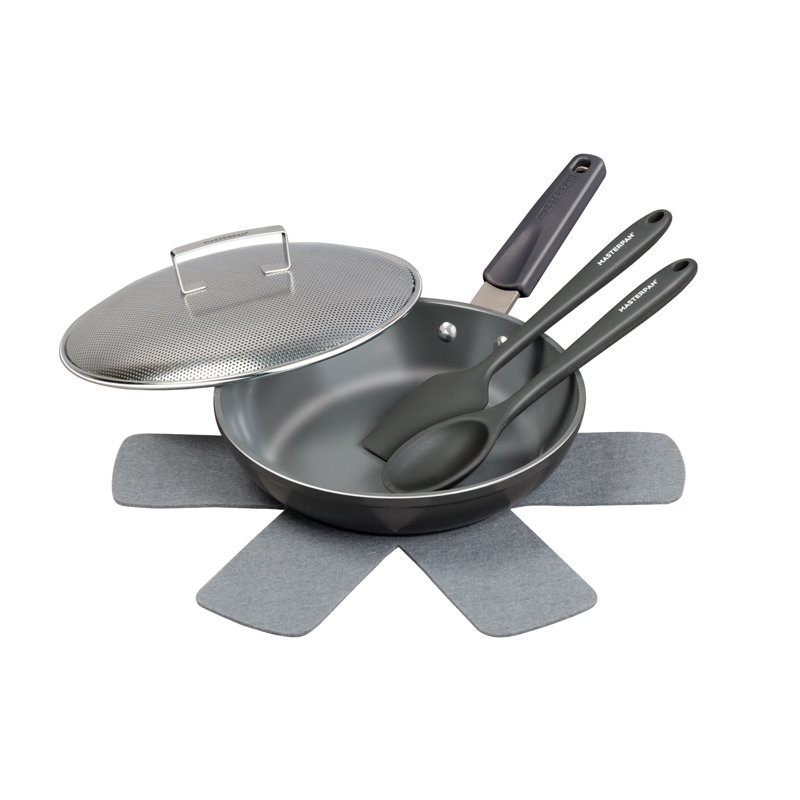 MasterPan Inc. 0,9 po Poêle à frire antiadhésive en aluminium, Gris classique