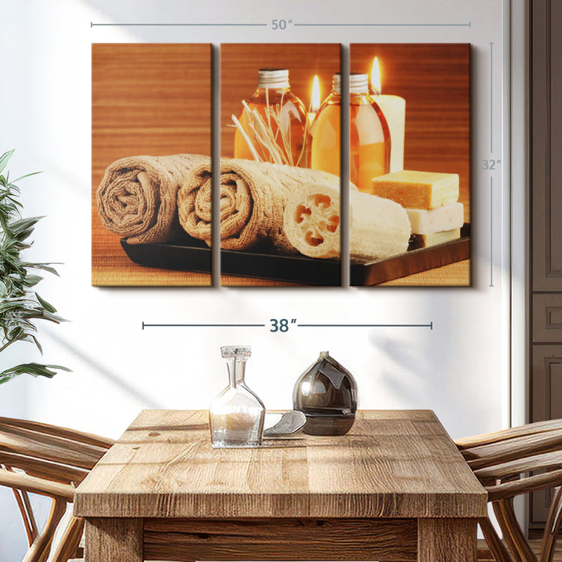 «Spa traitement Essentials» sur toile, H 32 po x l 50 po x P 1,25 po