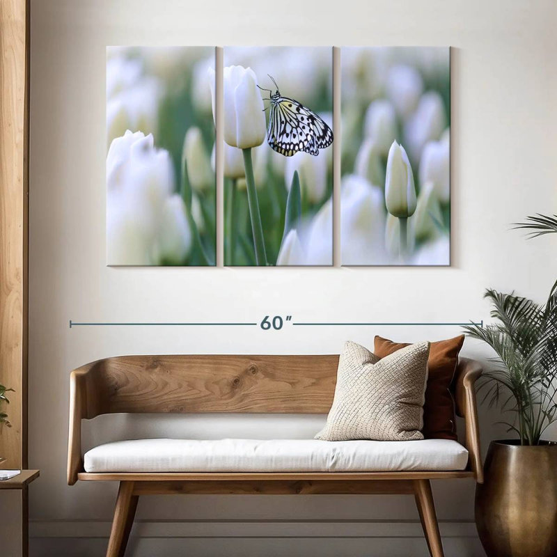 Pearl White Butterfly, 32" H x 50" W
