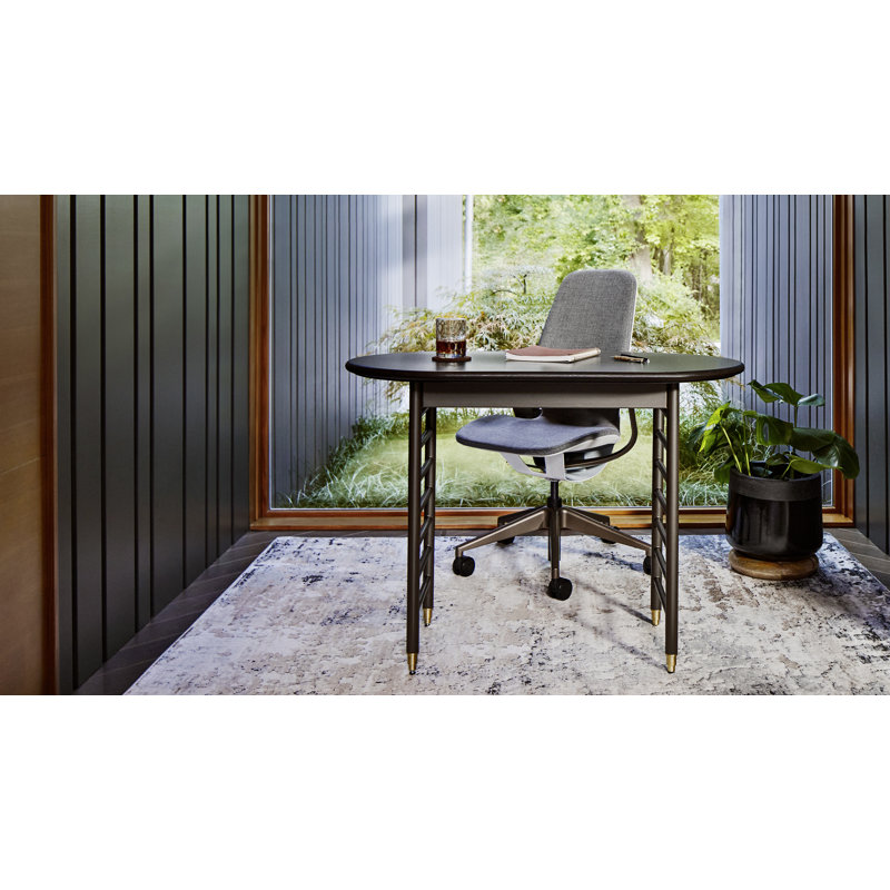 Frank Lloyd Wright Racine Signature Utility Table, Black, 30" H x 42" W x 30" D