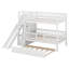 Lit superposé en bois avec toboggan, lit gigogne et escalier de rangement pour enfants, adolescents, adultes-2004879880