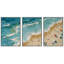 Impressionniste, scène de plage côtière impressionnante, images de vagues de rivage océan, impression encadrée sur toile, 3 pièces-125088375-125088377