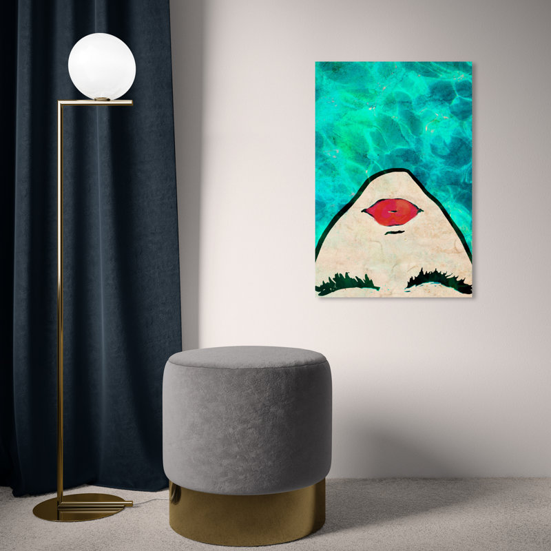 Eau, eau convoitée - Peinture sur toile tendue, H 24 po x l 16 po