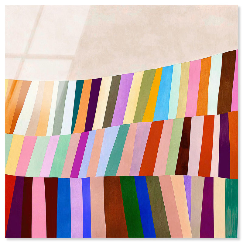 Rainbow Ribbon II, impression abstraite sur acrylique par Art Remedy, H 12 po x l 12 po