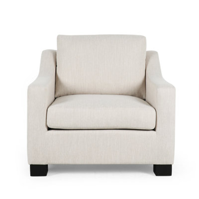 Accent Armchair, White, Immaculate Texture Design, Microfiber