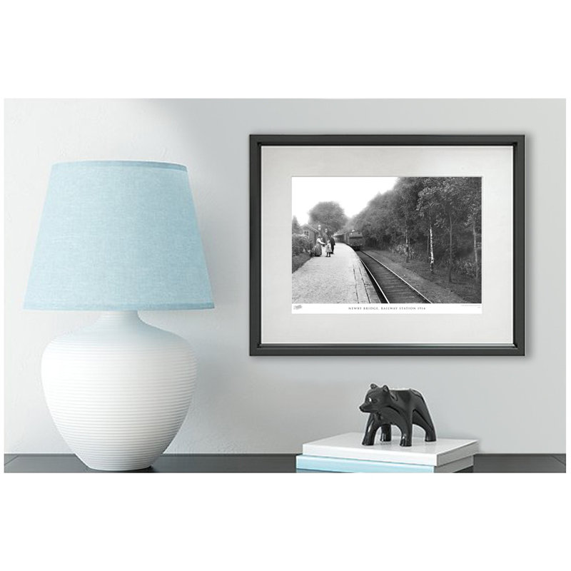 Newby Bridge, Railway Station 1914 - Single Picture Frame Print, 60cm H x 80cm W x 2.3cm D