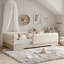 Lit plateforme de style moderne avec pieds fuselés, cadre de lit en bois massif, lit avec tête de lit tapissier Boucle, support de lattes en bois durable, aucun sommier nécessaire-529718112-529718113