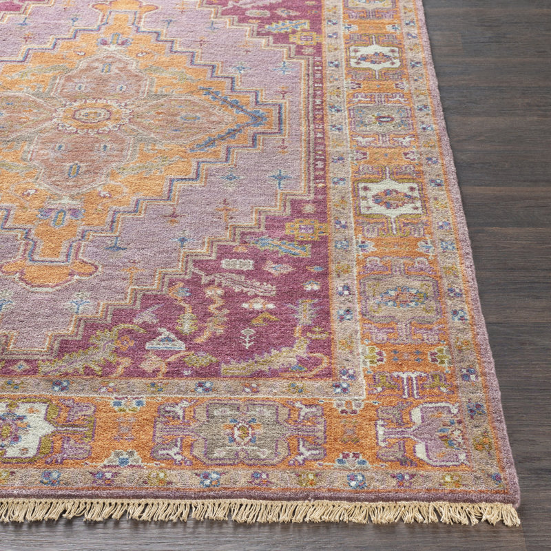 Zeus Hand Knotted Wool Area Rug, Rectangle 9' x 13'