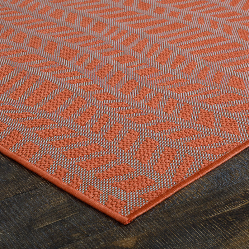 Tapis intérieur / extérieur orange Depuy, Rectangle 6 pi 5 po x 9 pi