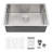 30" L x 18" W Undermount Kitchen Sink Gunmetal Black Sink 16 Gauge Stainless Steel Single Bowl Sink-119395247