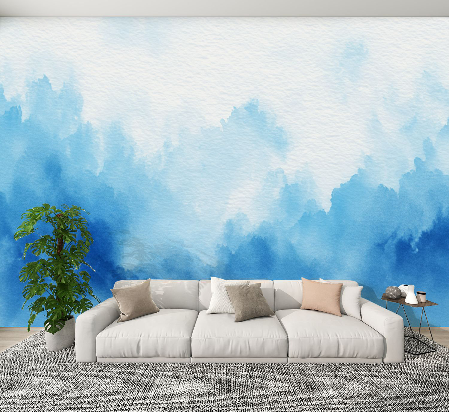 Red Barrel Studio Peel and Stick Wallpaper Blue azure turquoise ...